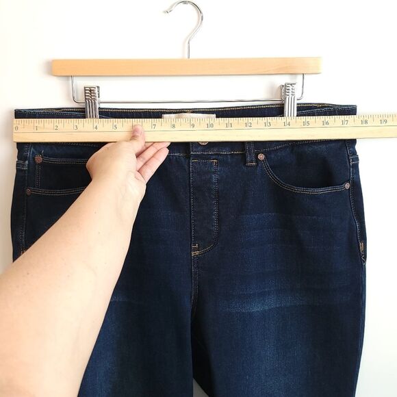 Soft Surroundings Relaxed Straight Jeans Dark Wash Pull-On Stretchy Large - Picture 12 of 16